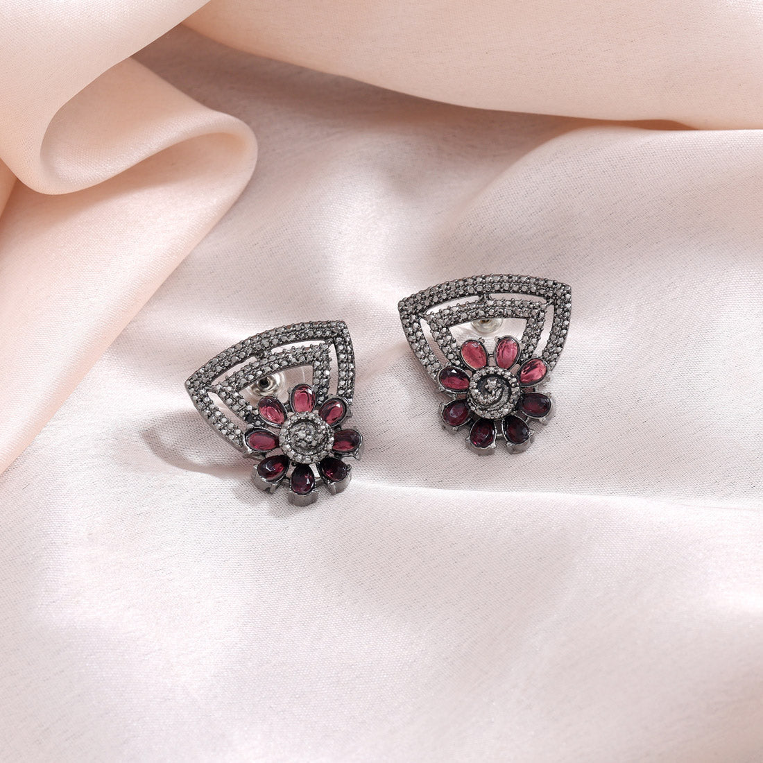 Wine Maroon Color Fashion Earrings