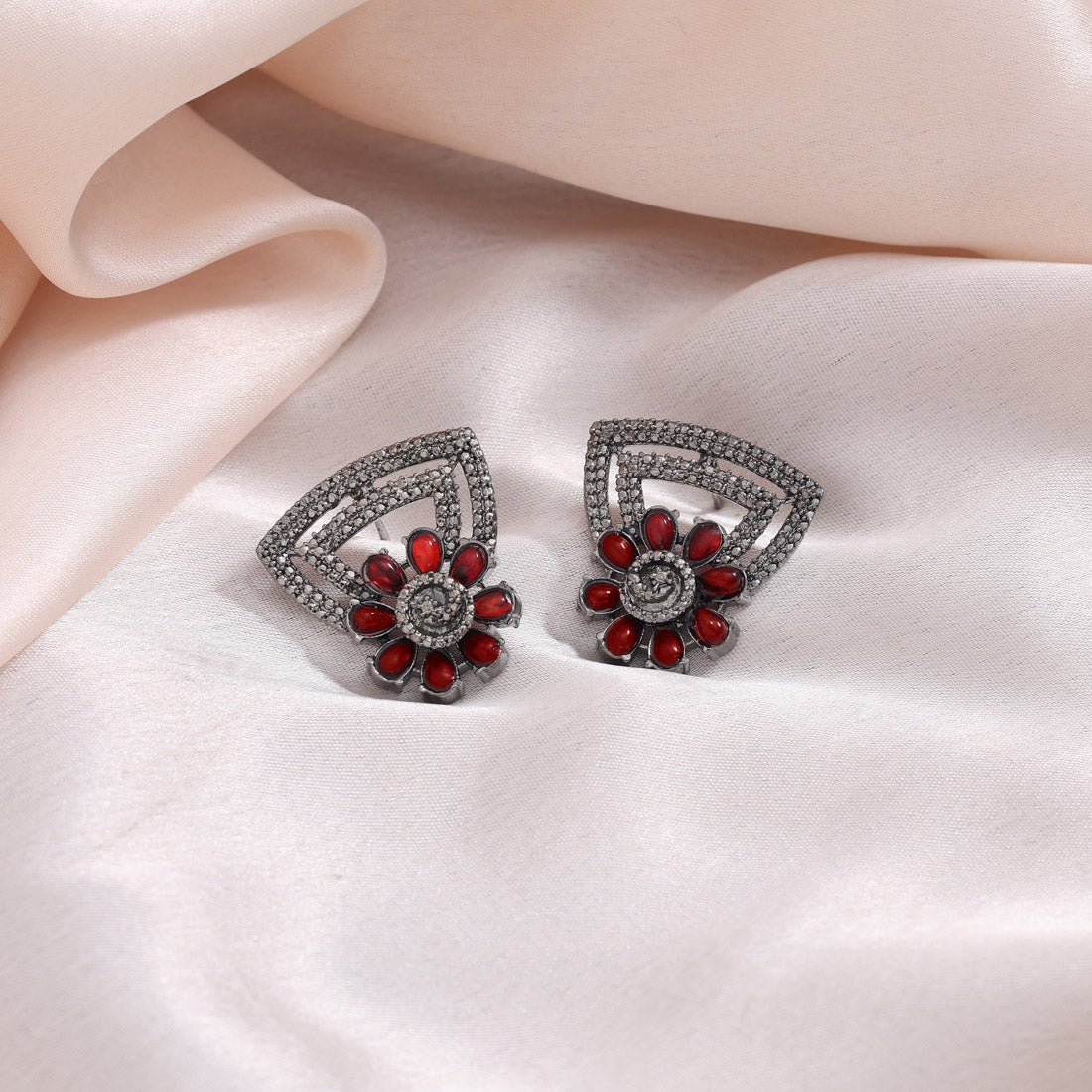 Wine Maroon Color Fashion Earrings