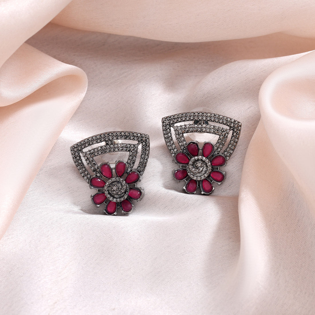 Wine Maroon Color Fashion Earrings