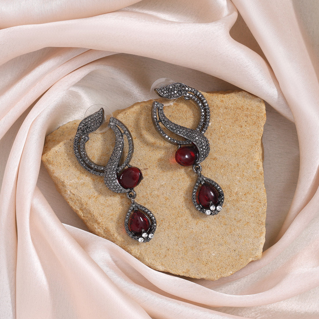 Hot Magenta Color Fashion Earrings