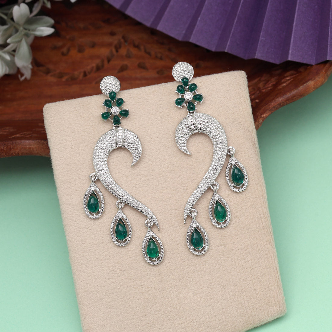 Trendy Green Color Fashion Earrings