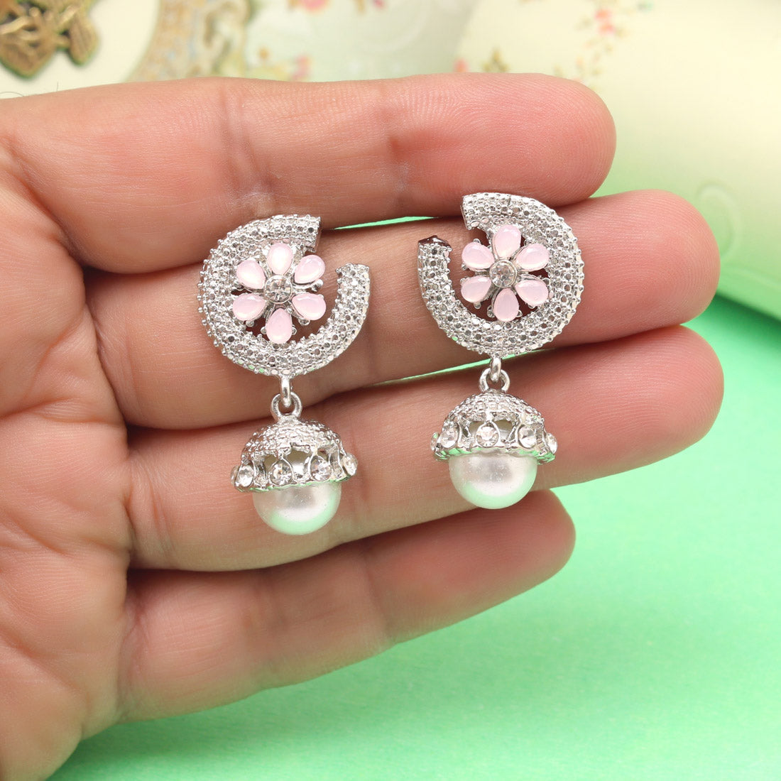 Lovely Pink Color Fashion Earrings