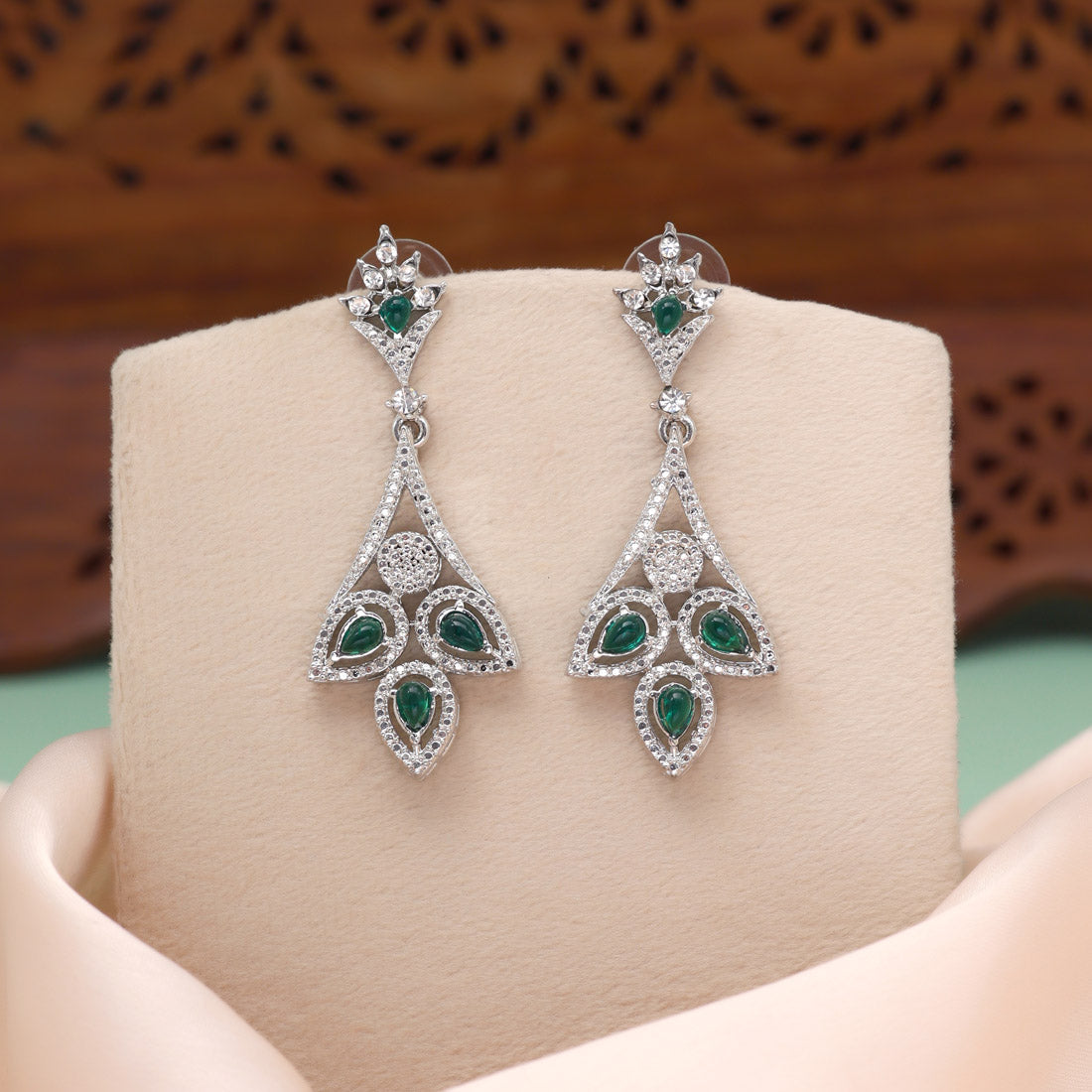 Serene Green Color Fashion Earrings