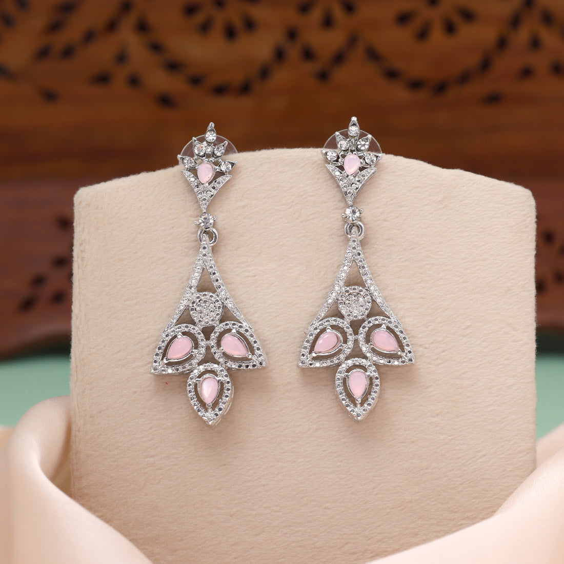 Radiant Pink Color Fashion Earrings