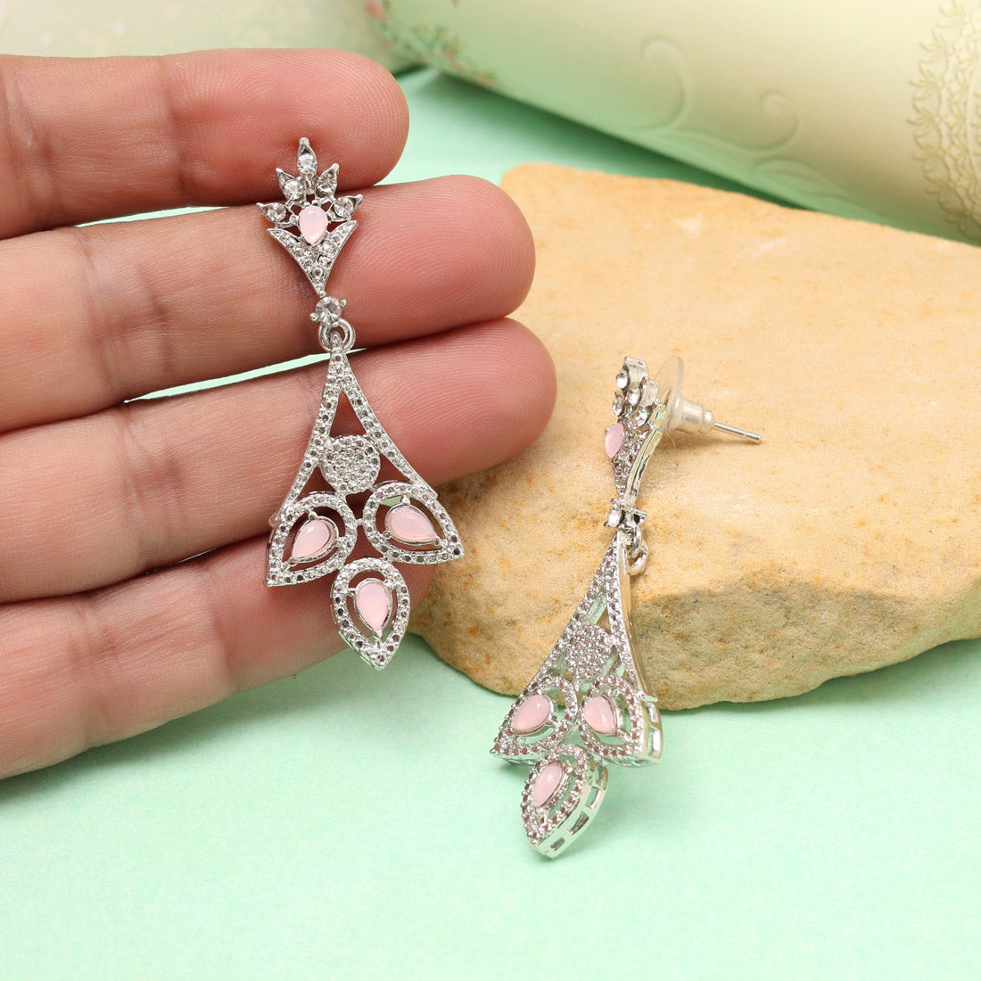 Radiant Pink Color Fashion Earrings