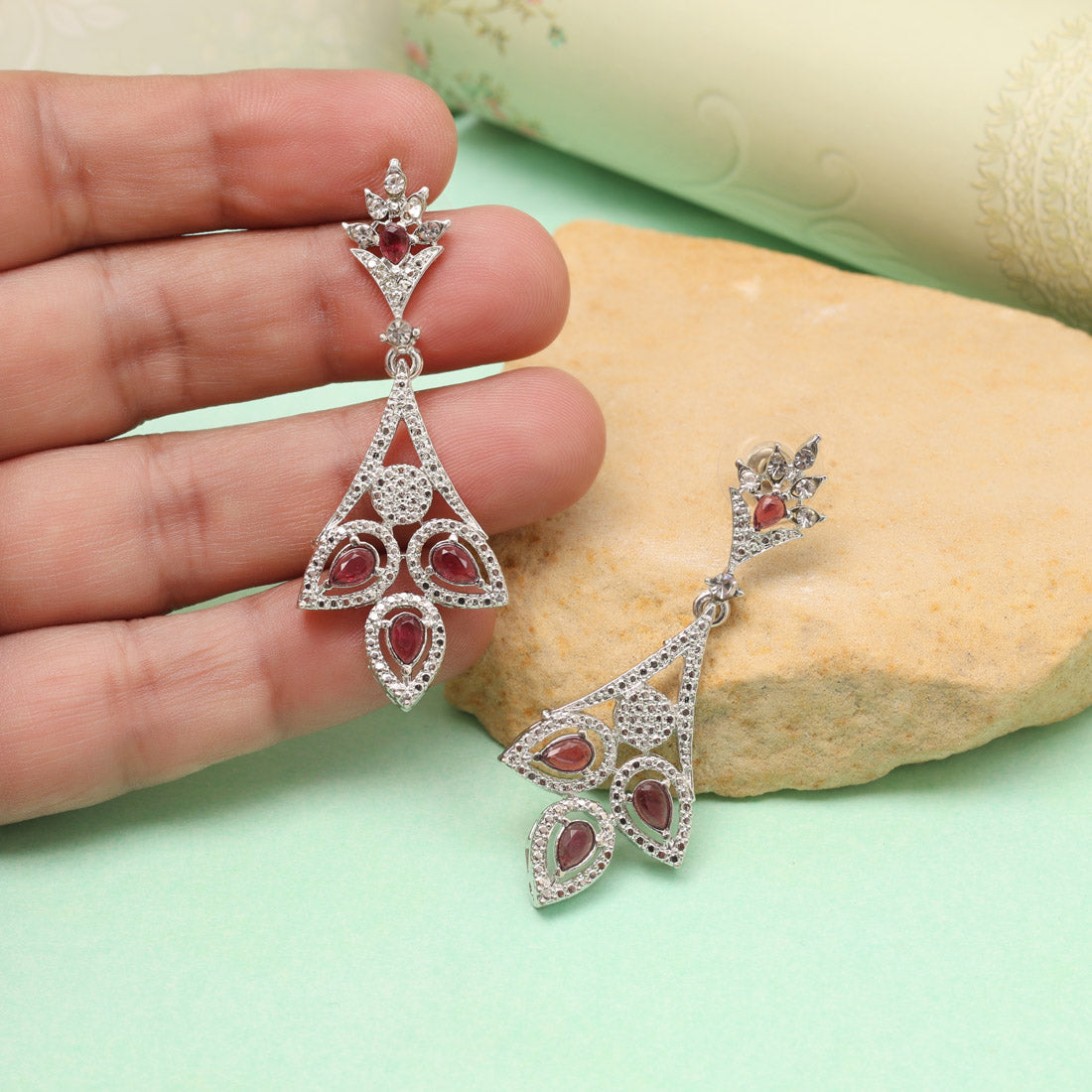 Elegant Rani Color Fashion Earrings