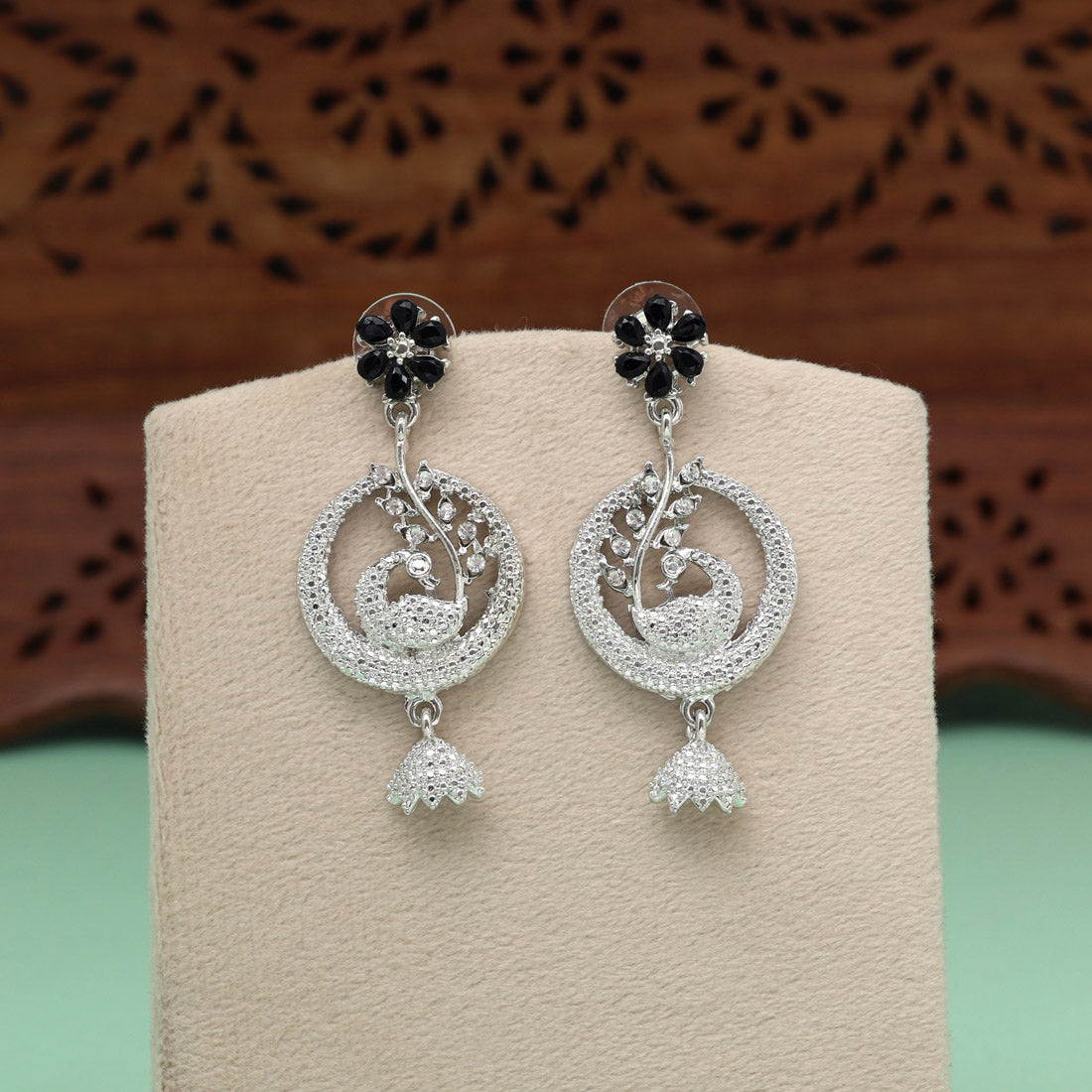 Edgy Black Color Fashion Earrings