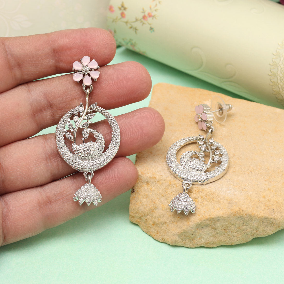 Soft Pink Color Fashion Earrings