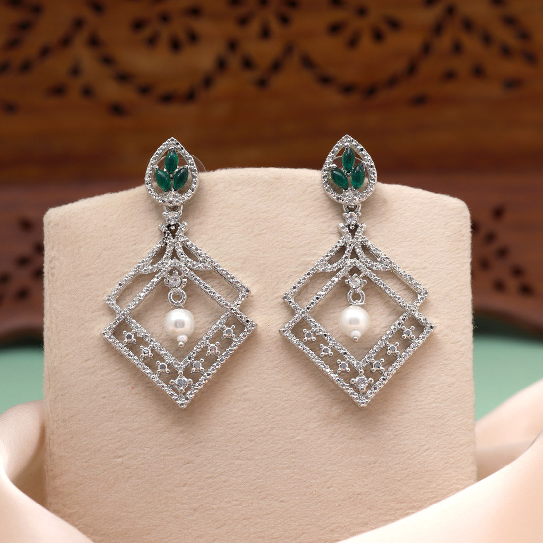 Earthy Green Color Fashion Earrings