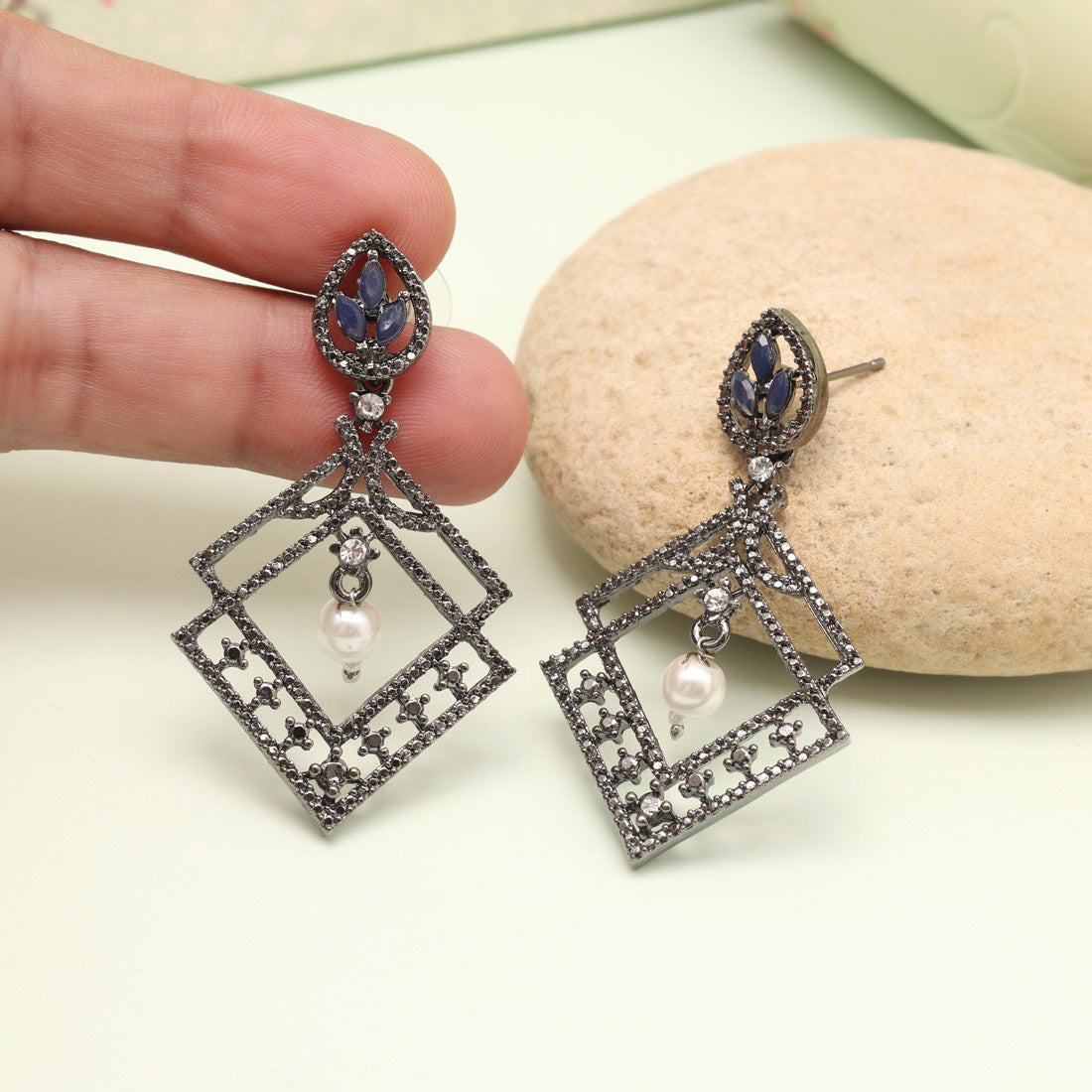 Sky Blue Color Fashion Earrings