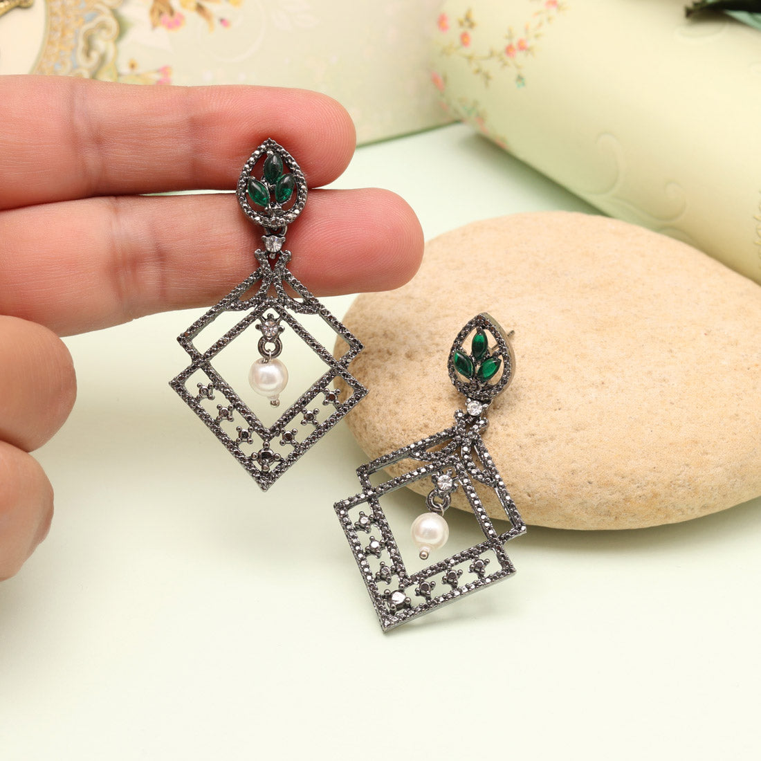 Nature Green Color Fashion Earrings