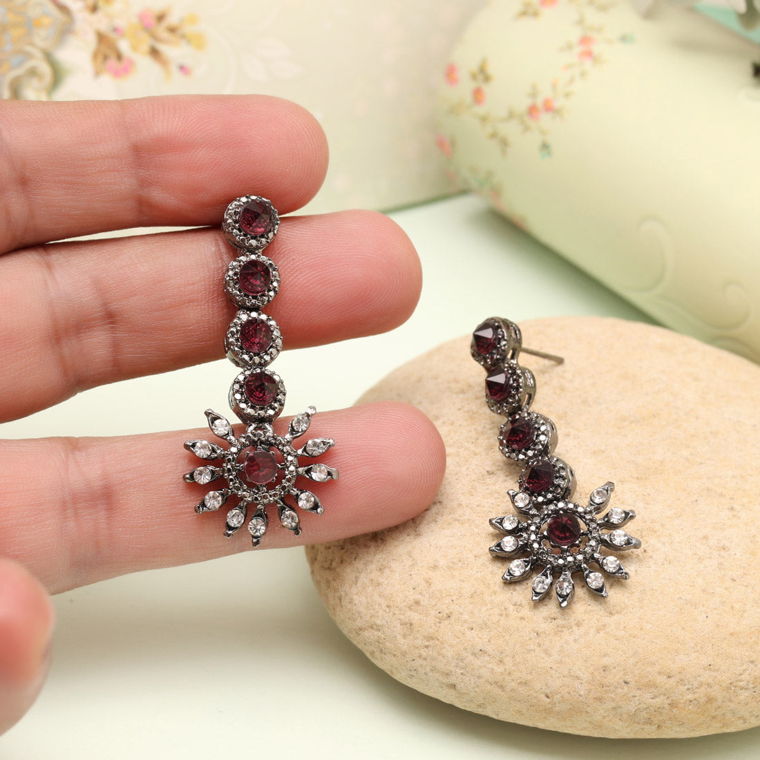 Sunset Orange Color Fashion Earrings