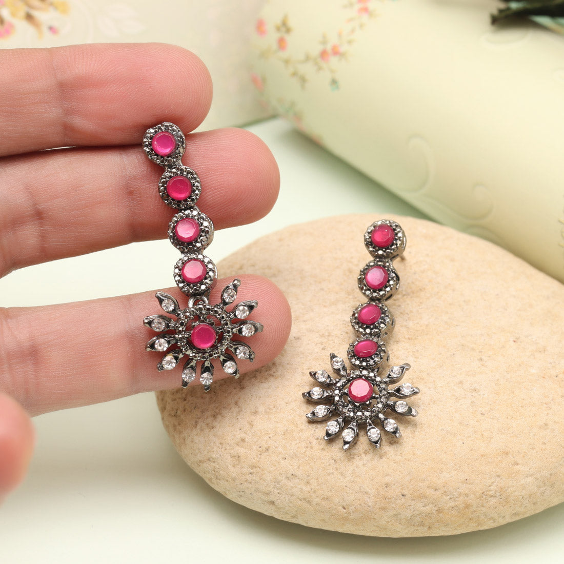Sunset Orange Color Fashion Earrings