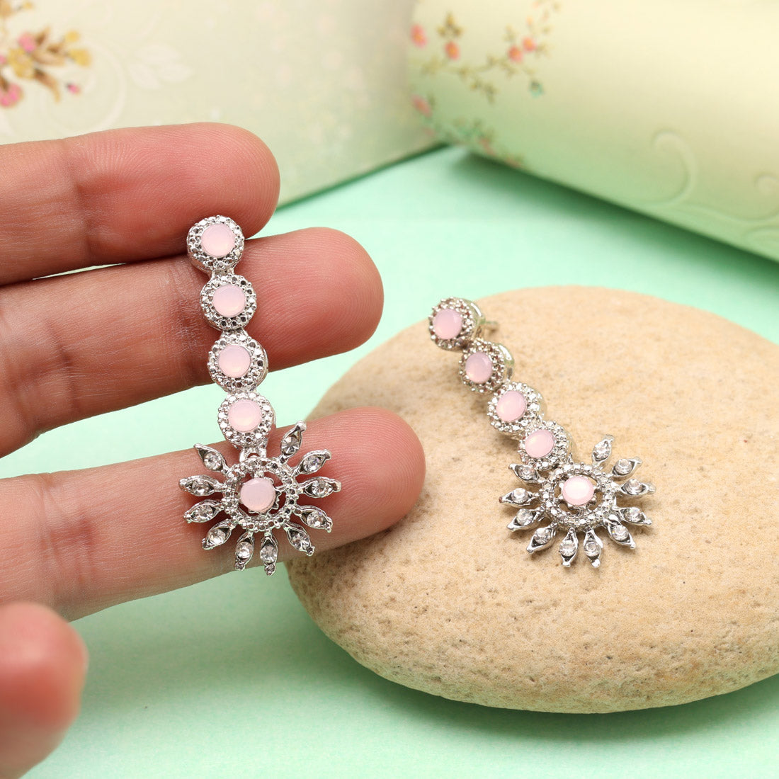 Mint Green Color Fashion Earrings
