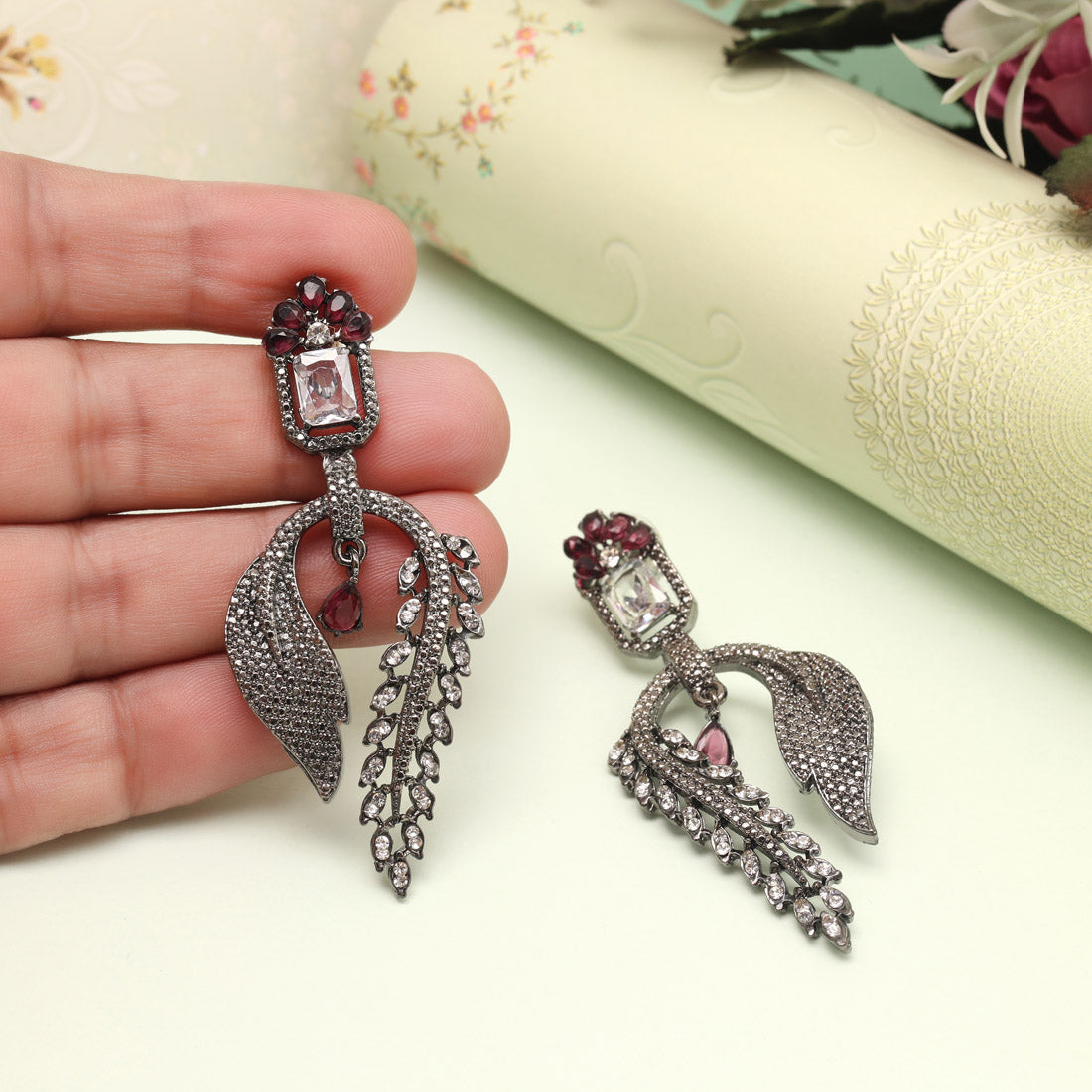 Radiant Magenta Color Fashion Earrings