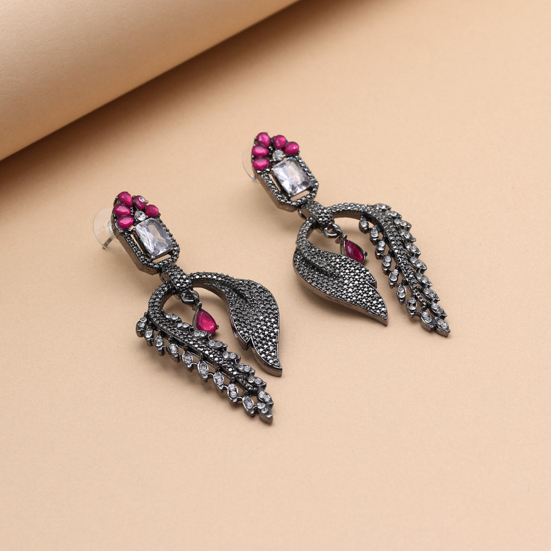 Radiant Magenta Color Fashion Earrings
