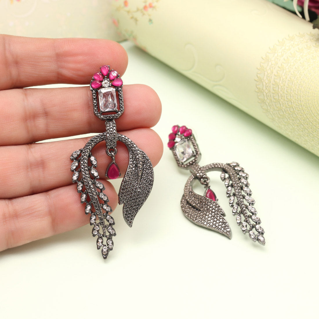 Radiant Magenta Color Fashion Earrings