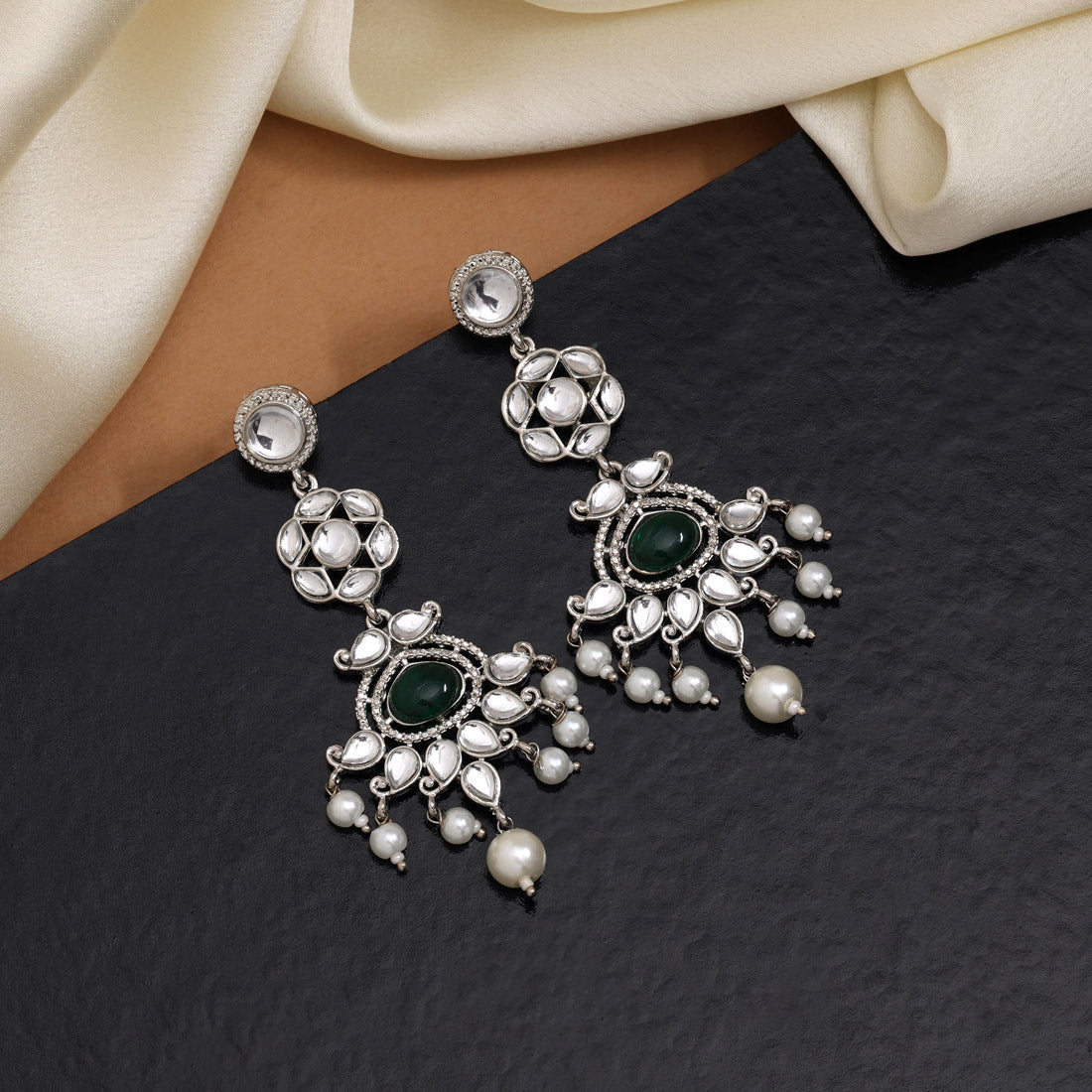 Green Color Fashion Earrings Offering Stylish Vibrance With Natural Tones