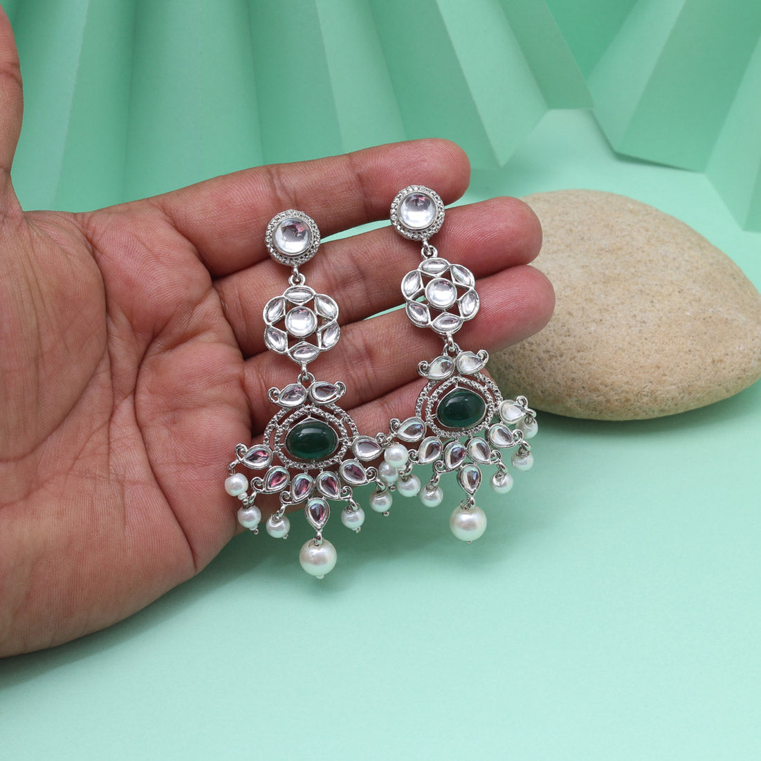 Green Color Fashion Earrings Offering Stylish Vibrance With Natural Tones