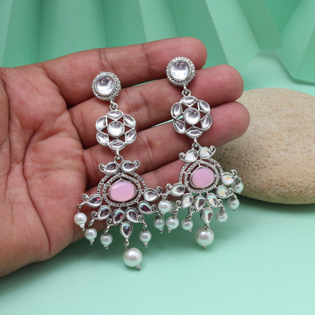 Pink Color Fashion Earrings For Flirty Dates And Soft Fashion Looks