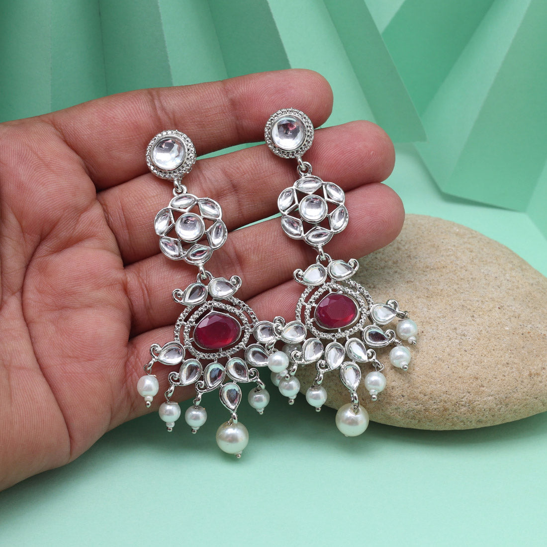 Rani Color Fashion Earrings With Ornate Design And Cultural Touch Points