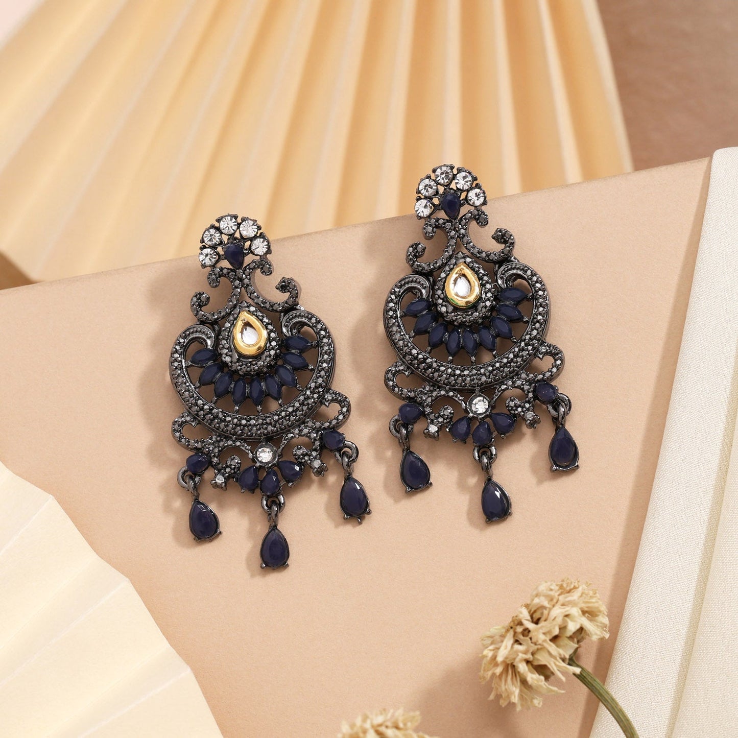 Stylish Blue Color Fashion Earrings Perfect For Evening And Office Wear