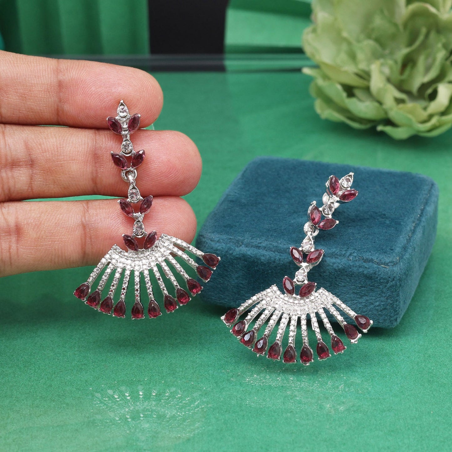 Radiant Magenta Color Fashion Earrings To Complete Your Evening Ensemble