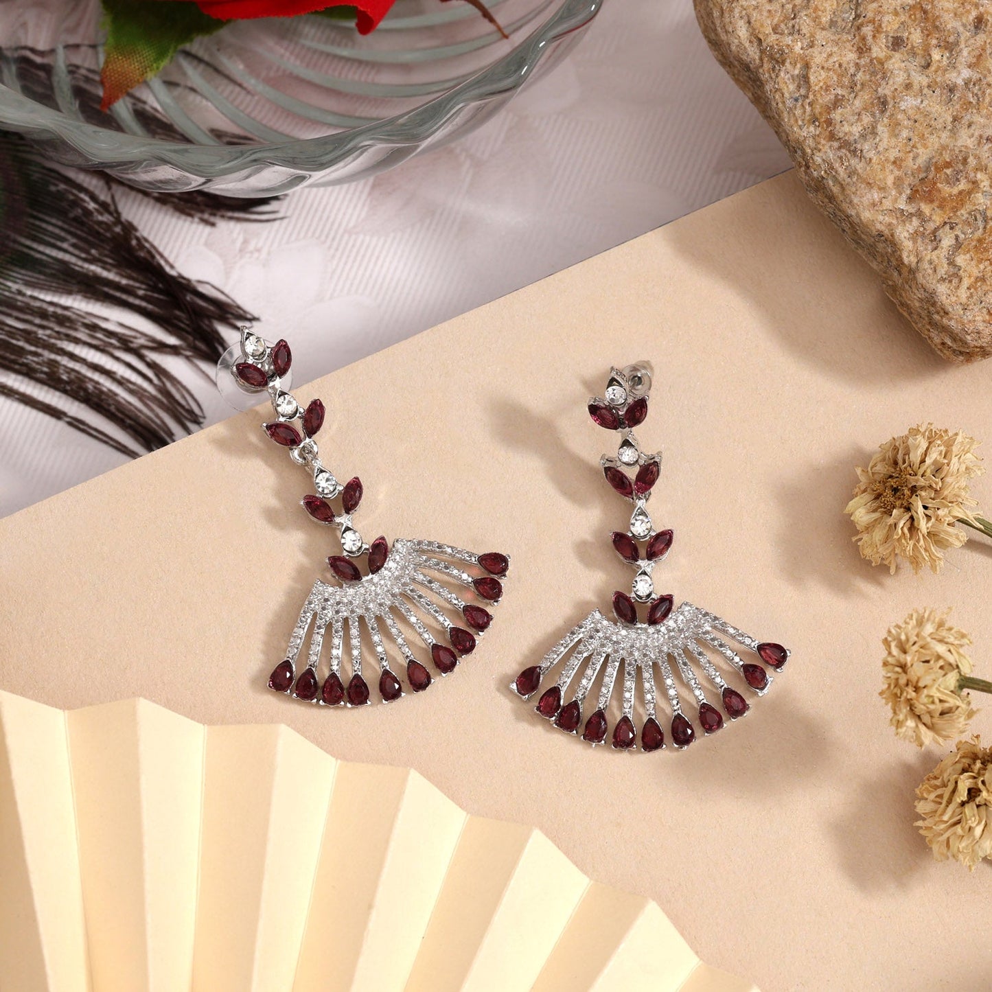 Radiant Magenta Color Fashion Earrings To Complete Your Evening Ensemble