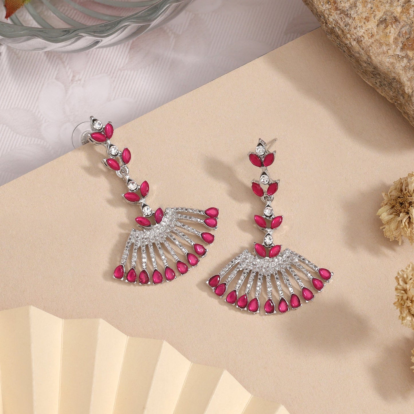 Bold Rani Color Fashion Earrings For Traditional Outfits With A Twist