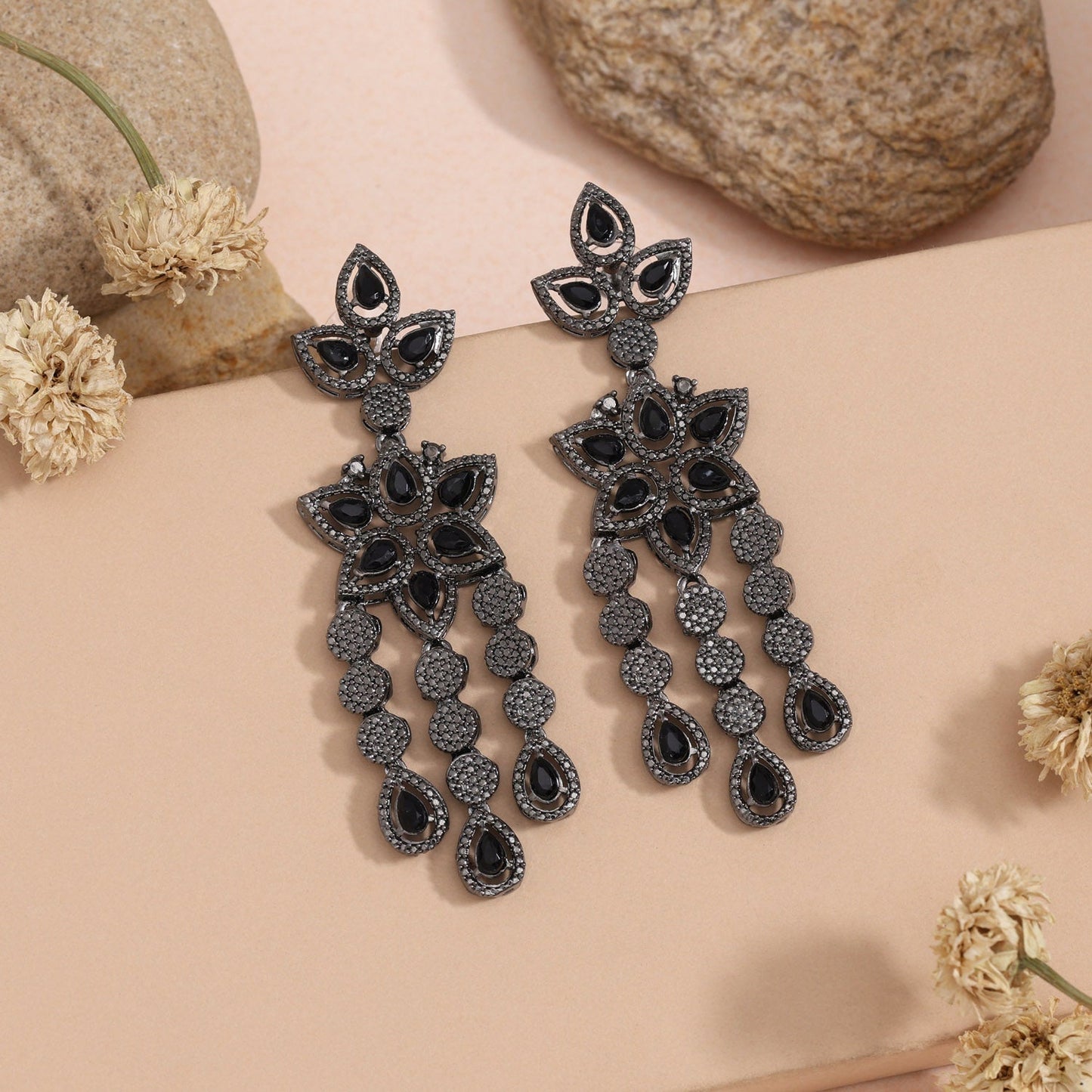 Jet Black Color Fashion Earrings That Never Go Out Of Timeless Fashion