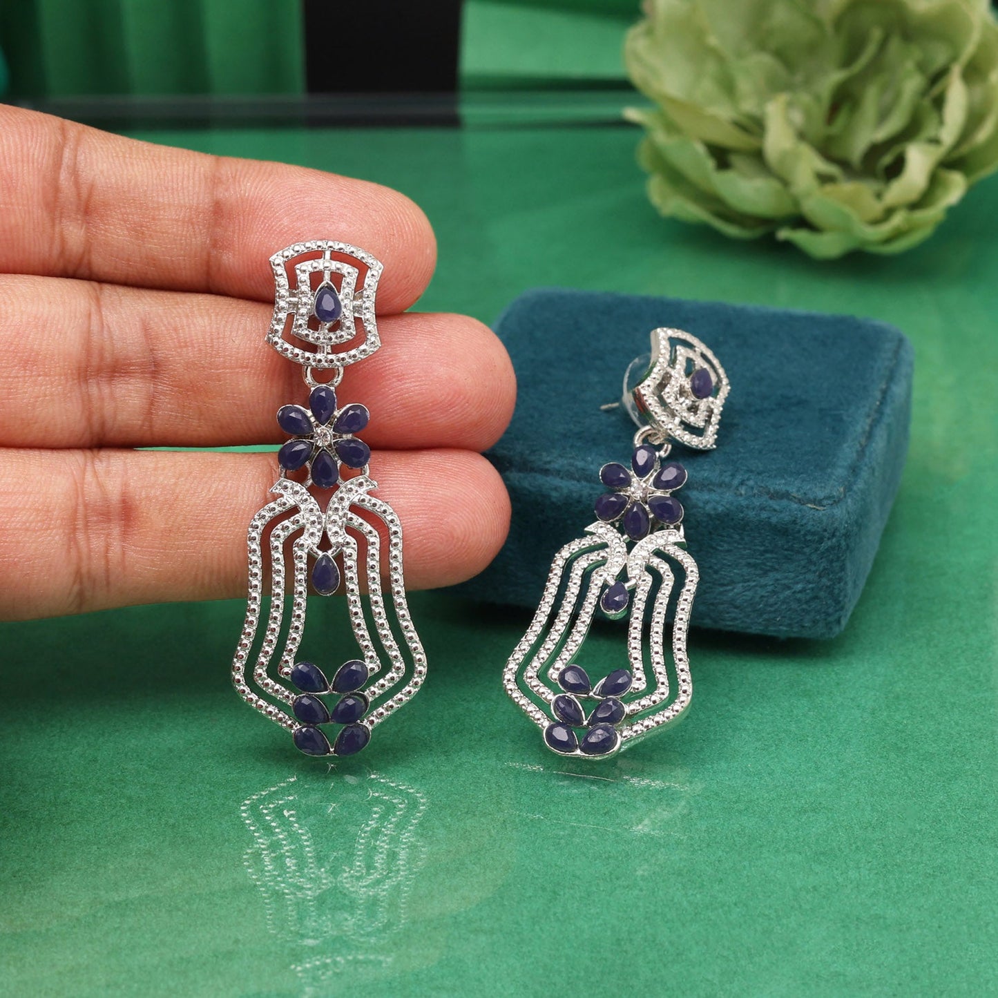 Frosty Blue Color Fashion Earrings That Bring Calm To Bold Outfits