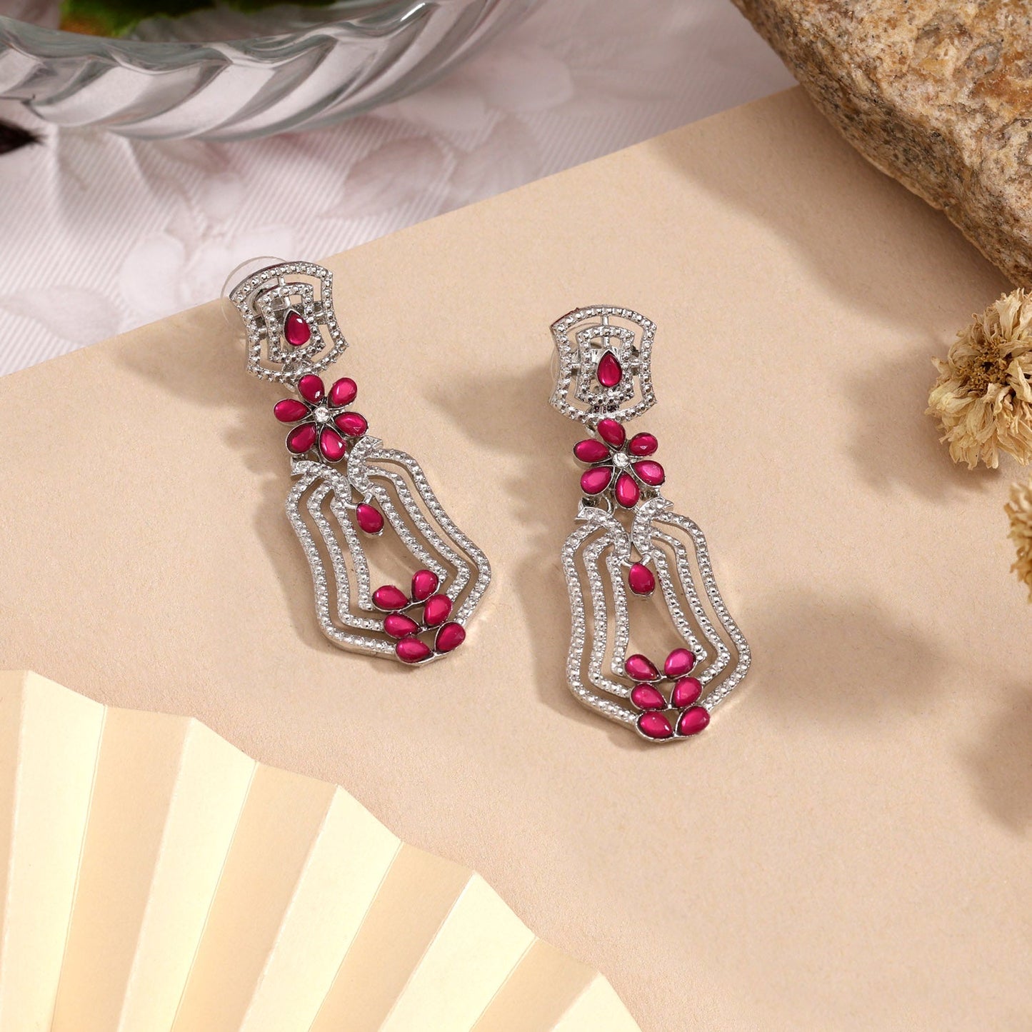 Bright Rani Color Fashion Earrings That Enhance Every Festive Attire Look