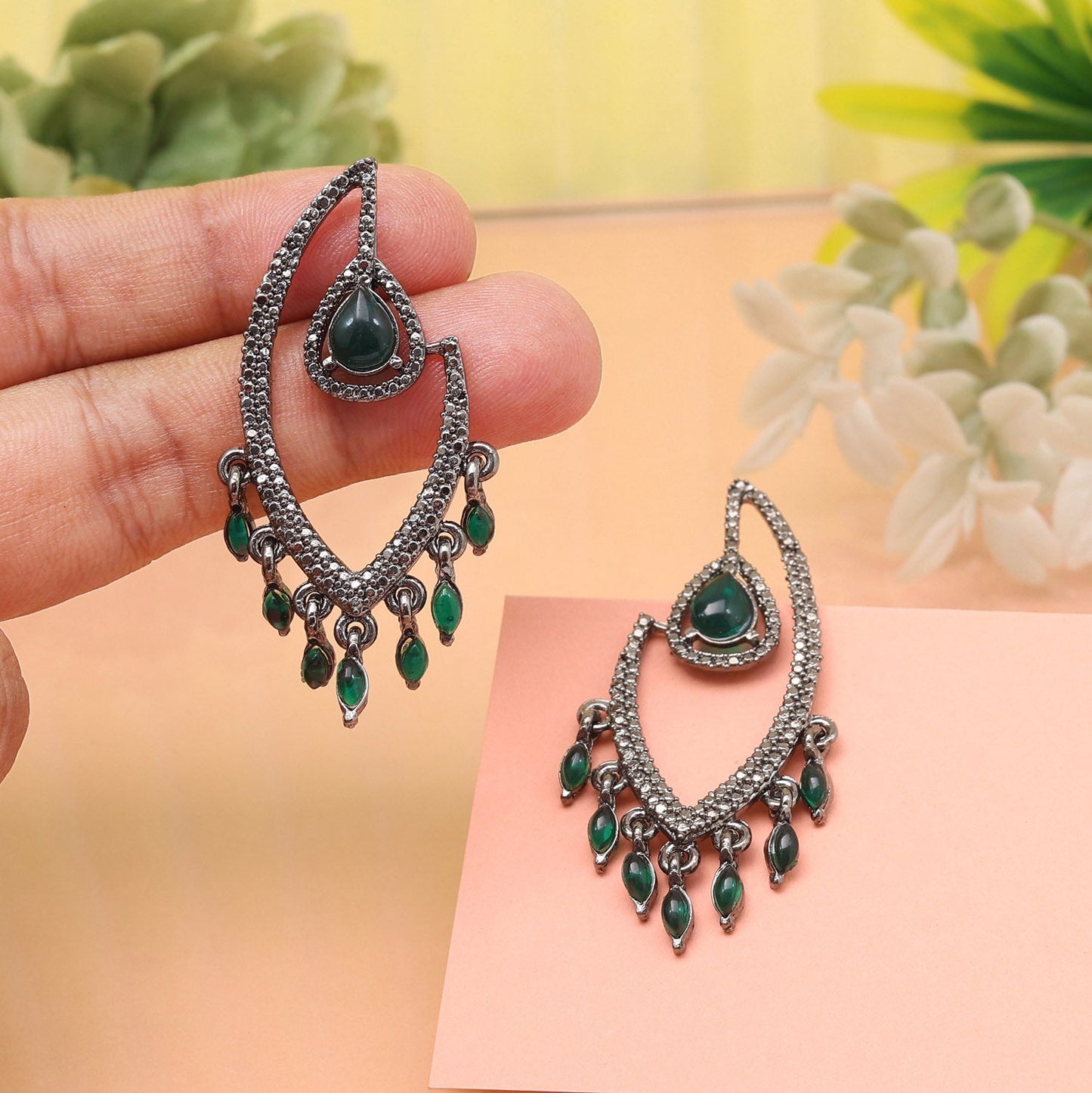 Moss Green Color Fashion Earrings That Channel A Serene Forest Vibe