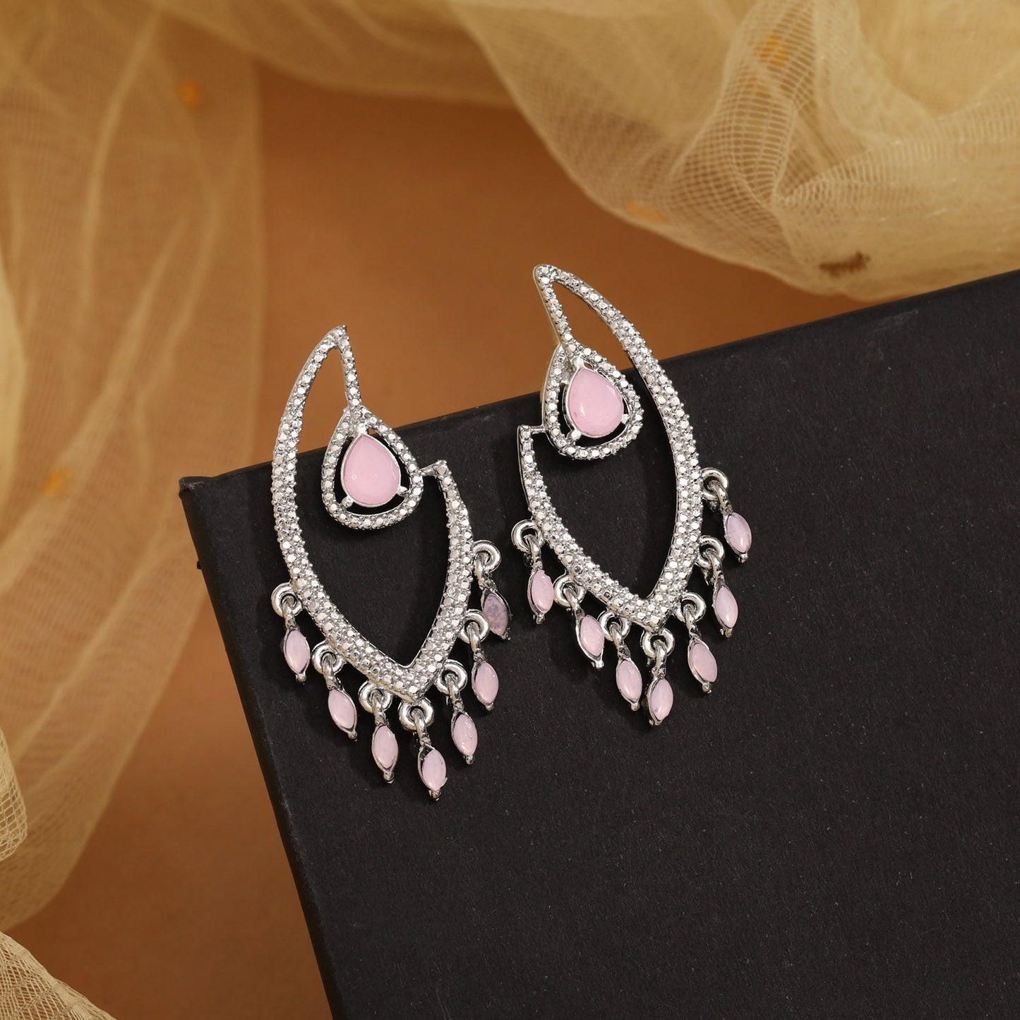 Rosy Pink Color Fashion Earrings That Add Sweetness To Any Look Instantly