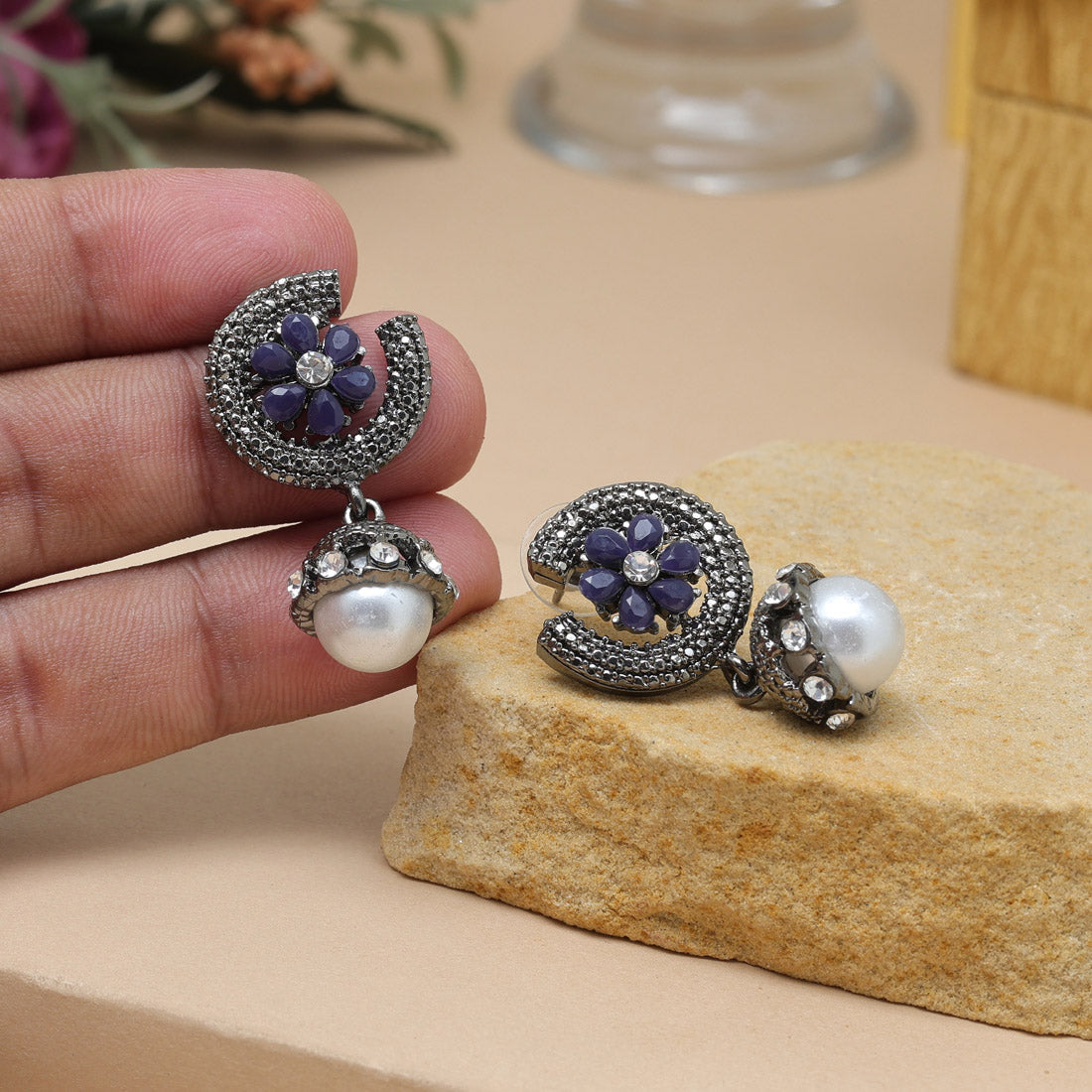 Blue Color Fashion Earrings For Elegant Party Wear And Style