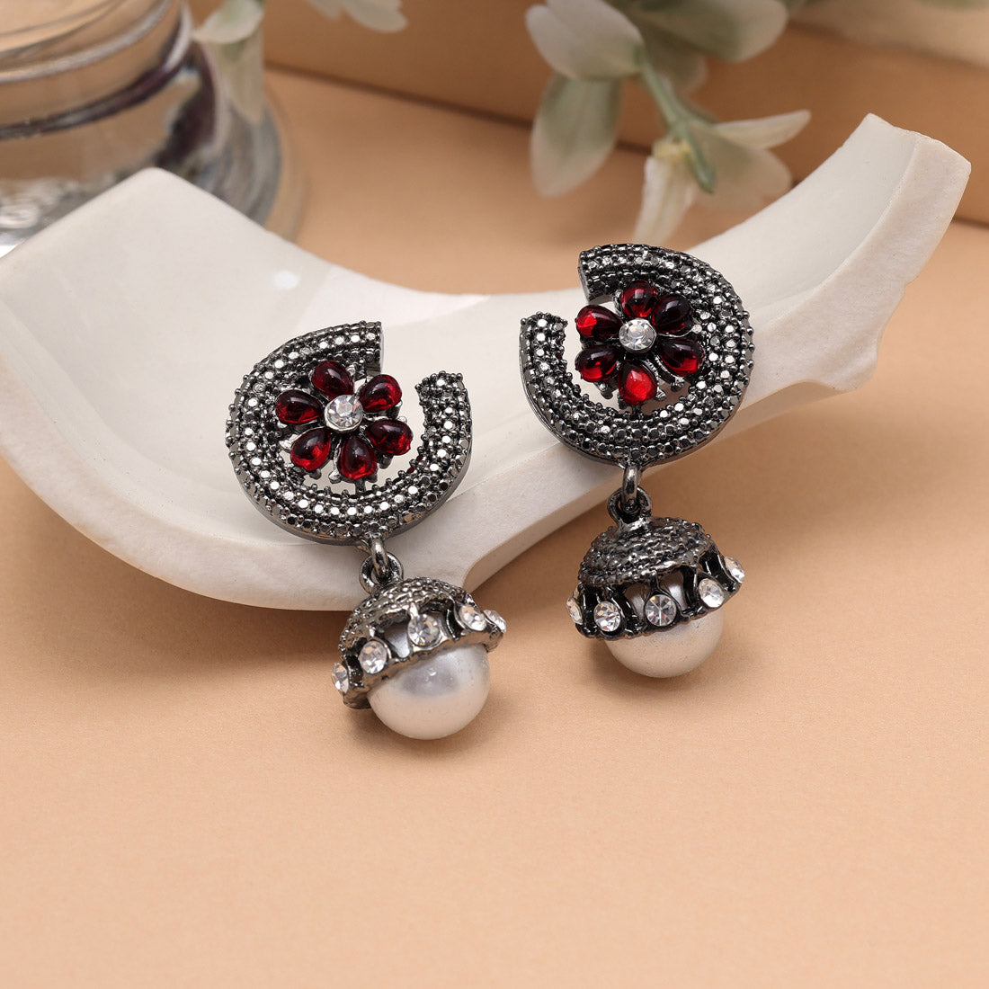 Orange Color Fashion Earrings In Bold Statement Style For Women