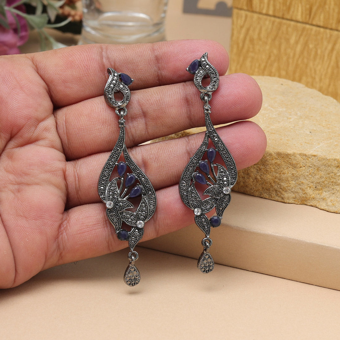 Blue Color Fashion Earrings Ideal For Stylish Everyday Casual Look