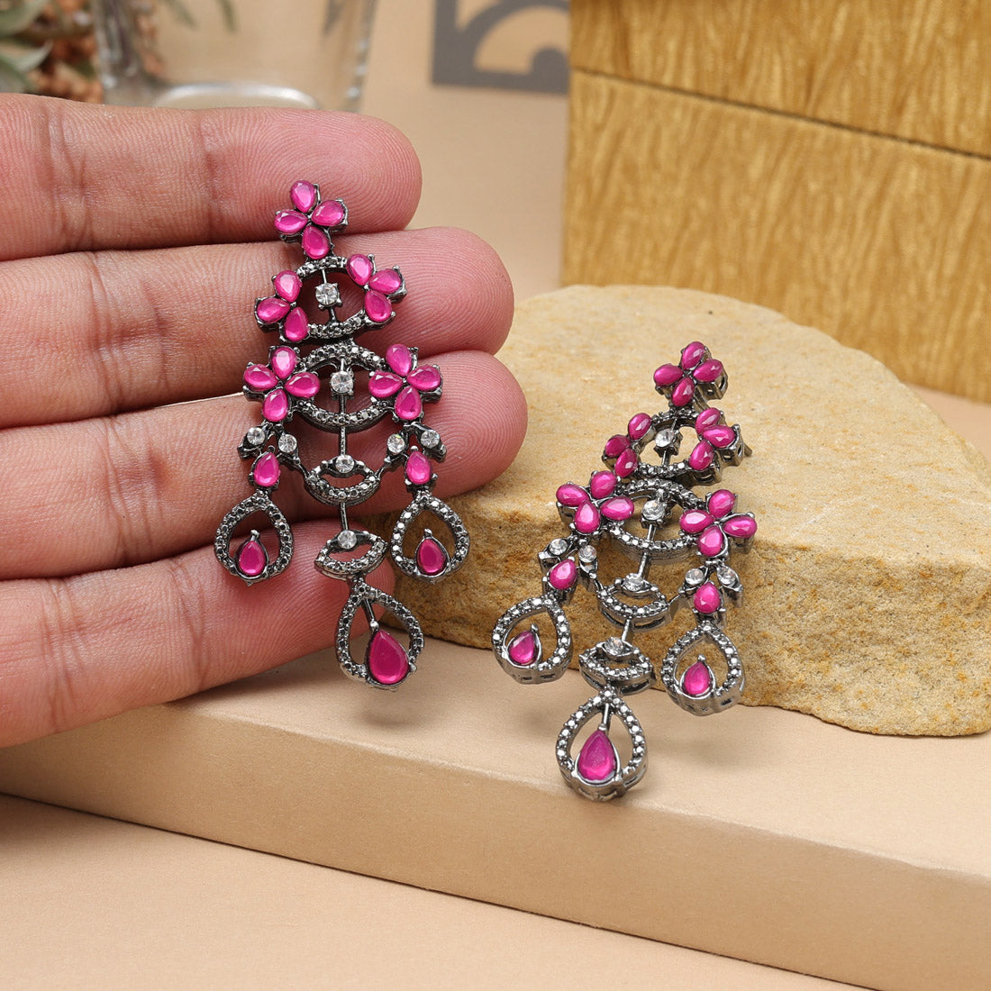 Rani Color Fashion Earrings Designed For Traditional And Casual Look