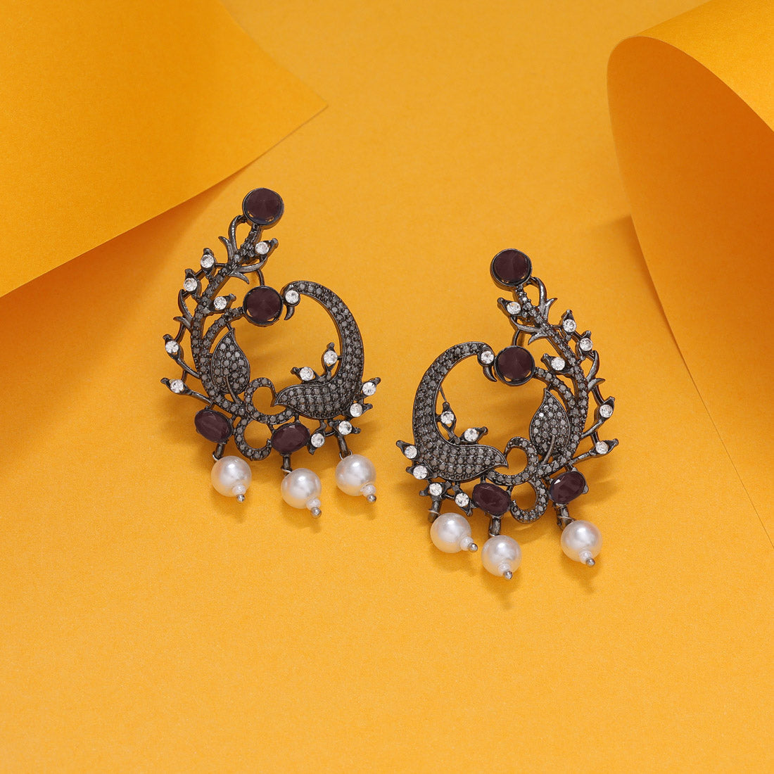 Magenta Color Fashion Earrings For Ladies With Ethnic Taste