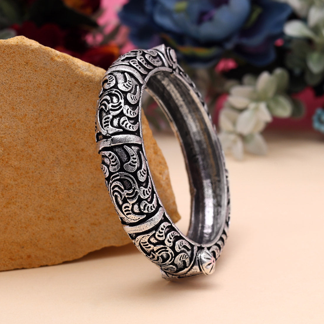 Silver Color Oxidised Bracelet (GSB378SLV)