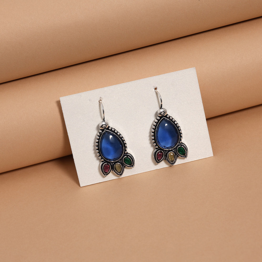 Assorted Color 5 Pairs Of Oxidised Earrings (GSE1204CMB)
