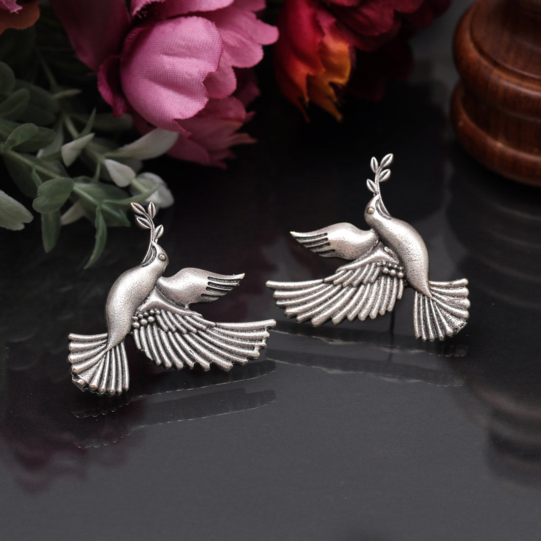 Silver Color Oxidised Earrings (GSE2914SLV)