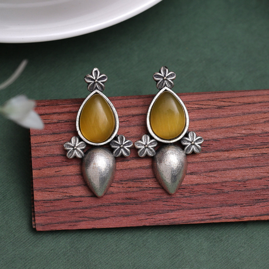 Yellow Color Oxidised Earrings (GSE2927YLW)