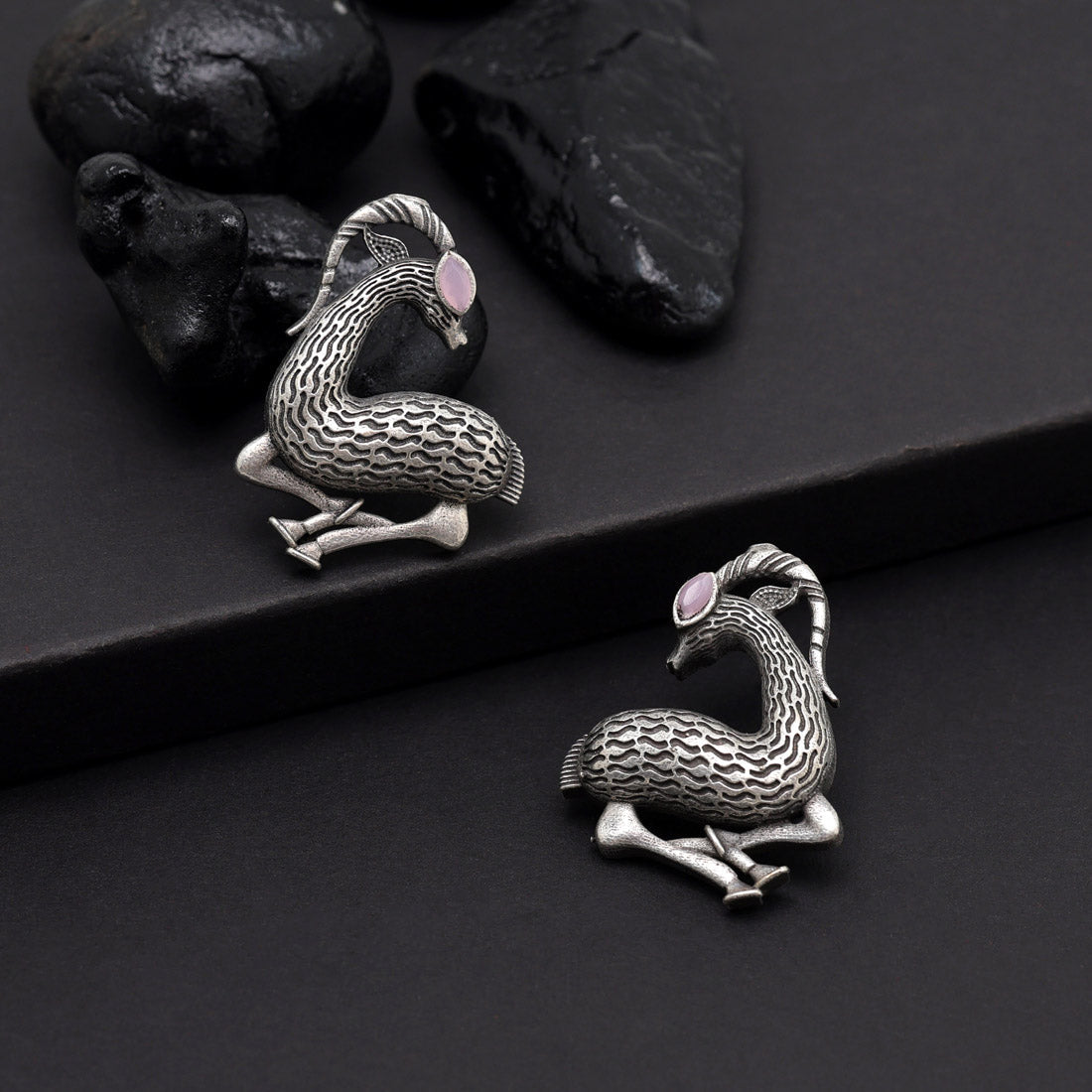 Pink Color Oxidised Earrings (GSE2953PNK)