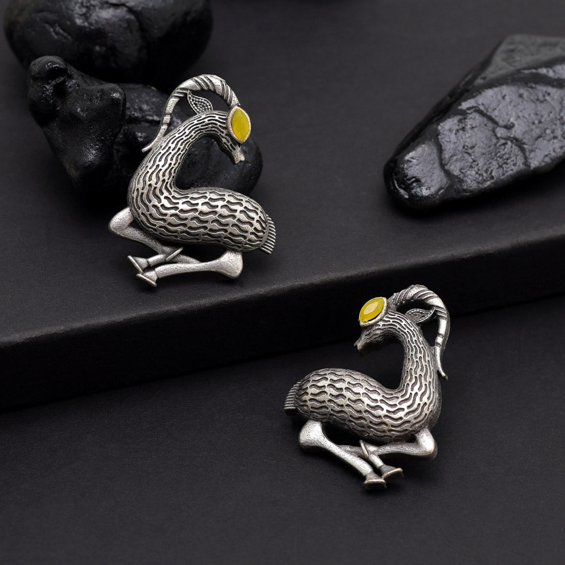 Yellow Color Oxidised Earrings (GSE2953YLW)