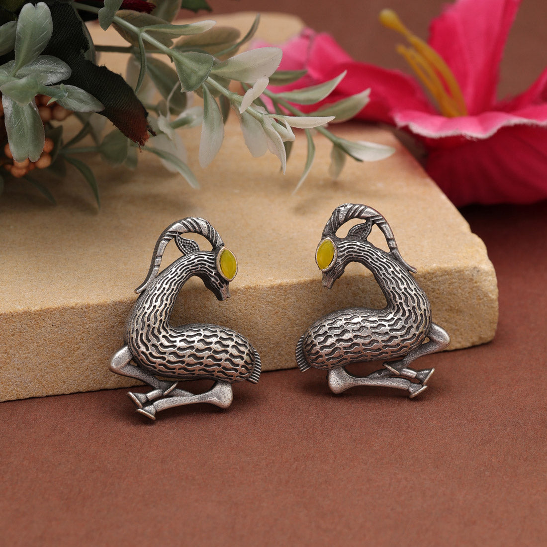 Yellow Color Oxidised Earrings (GSE2953YLW)