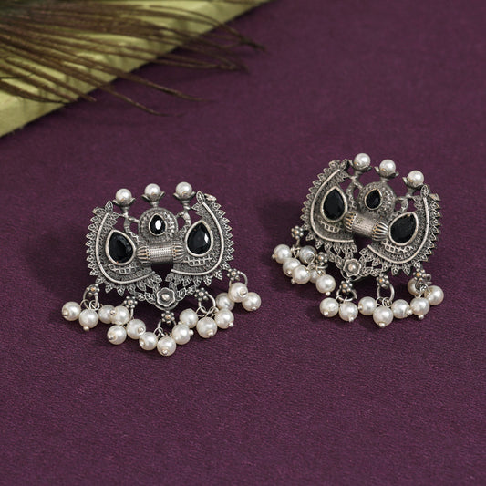 Black Color Oxidised Earrings (GSE2962BLK)