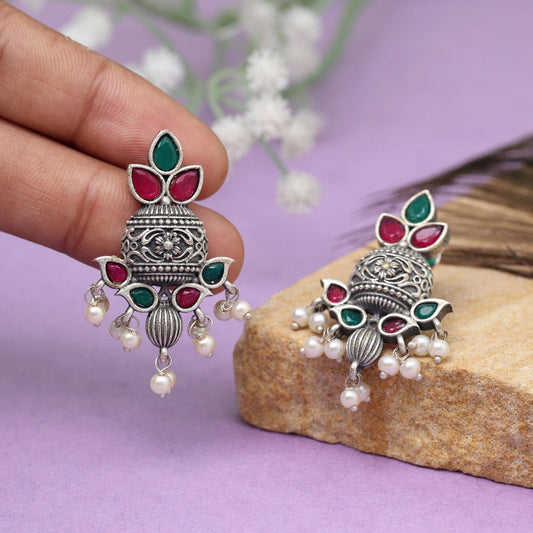Rani & Green Color Oxidised Earrings (GSE2963RNIGRN)