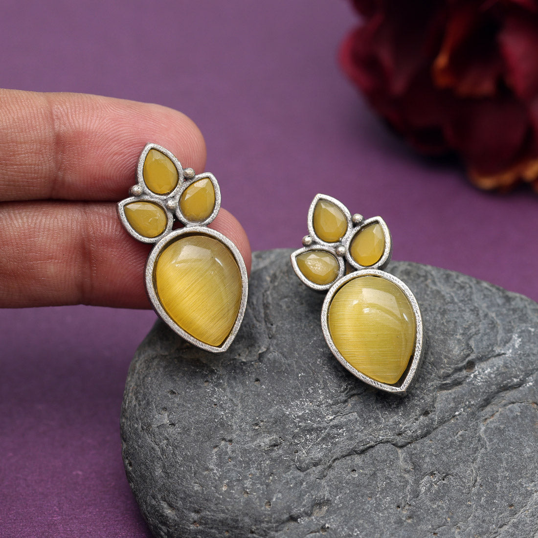 Yellow Color Oxidised Earrings (GSE2965YLW)