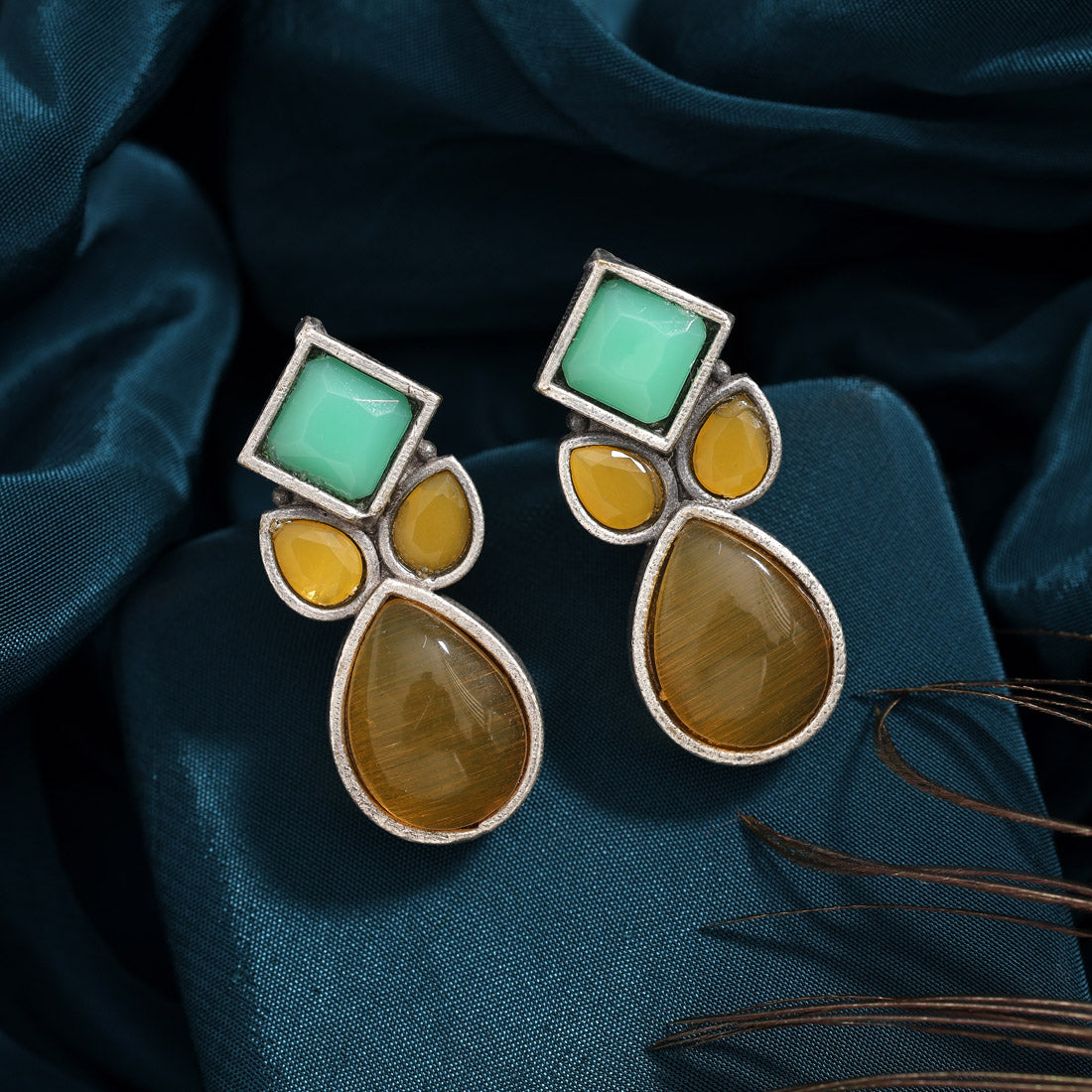 Yellow Color Oxidised Earrings (GSE2969YLW)